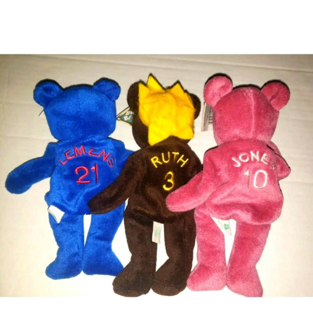 *: 1998 Salvino's Bamm Beano's Bammers Plush Stuffed bean Bears baseball 10 3 21